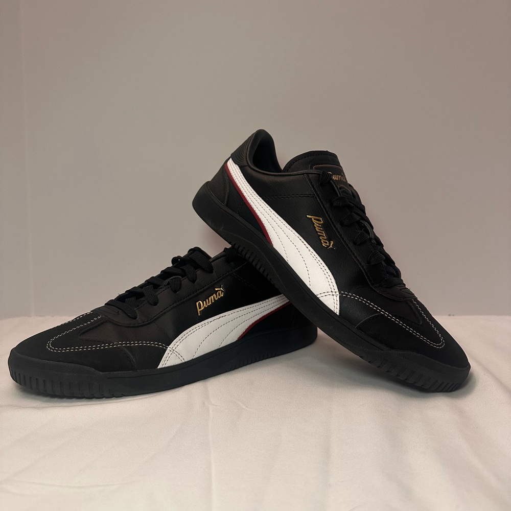 Puma Black Sneakers with White and Gold Details